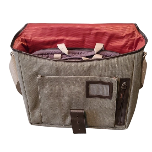 STM Russ Folisi NWT Green And Orange Laptop Messenger Bag Size XL - Picture 5 of 16